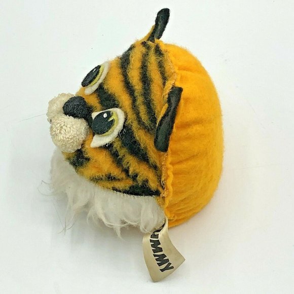 Vintage Russ Berrie Tummy Striped Tiger Plush Bean Bag Bottom 1973 Made in USA - Picture 2 of 8